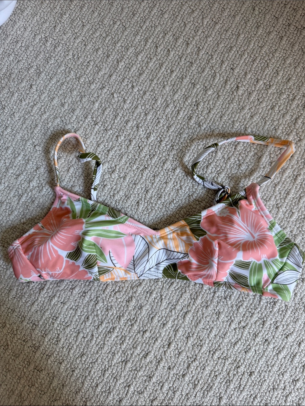 Floral Pink Tropical Bikini Top